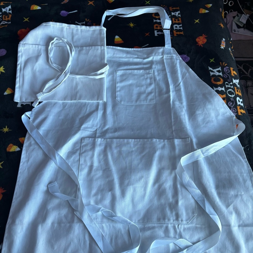 🖤2 for $12🖤 White Apron Chef Cook Baker and Waitress Waiter Set Bundle